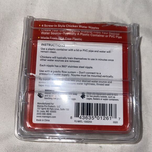 Poultry Water Nipples System Duck Chicken Hen Screw-In Style Harris Farms 4 - Picture 2 of 3